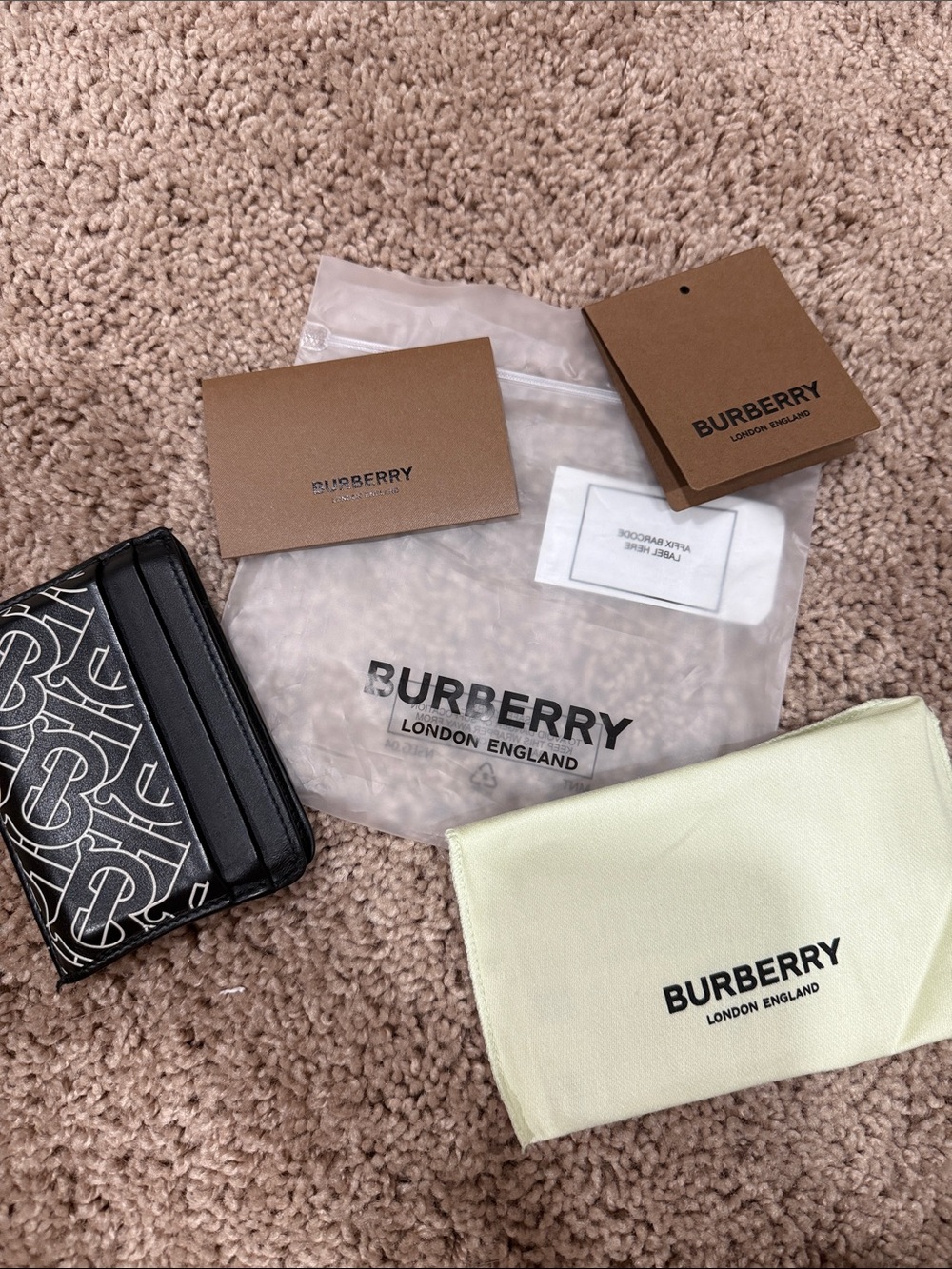 Burberry Black & White TB Monogram Card Case - Picture 8 of 8